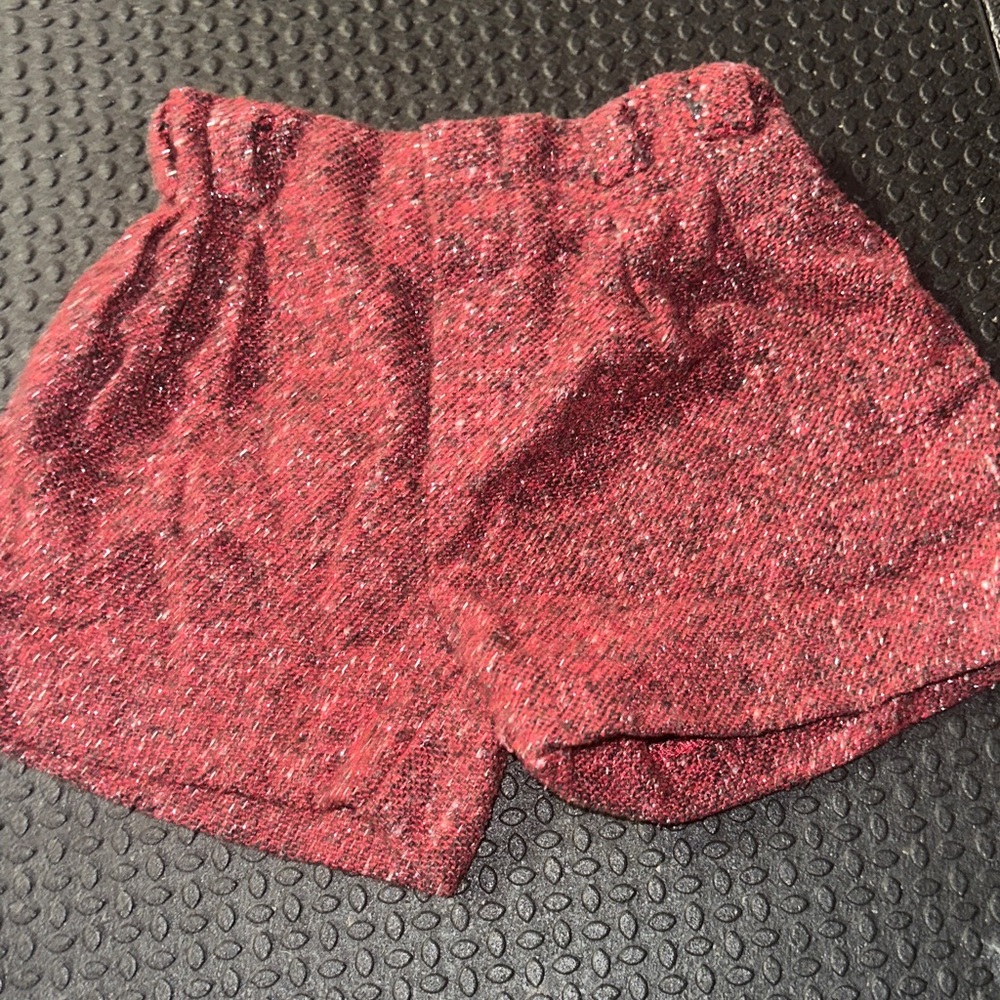 Zara High Waist Red Knit Shorts